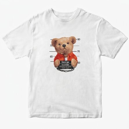 Maglietta in cotone personalizzata con scritta - Prison teddy bear