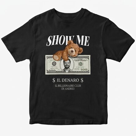 Maglietta in cotone personalizzata con foto e testo - Show me the money