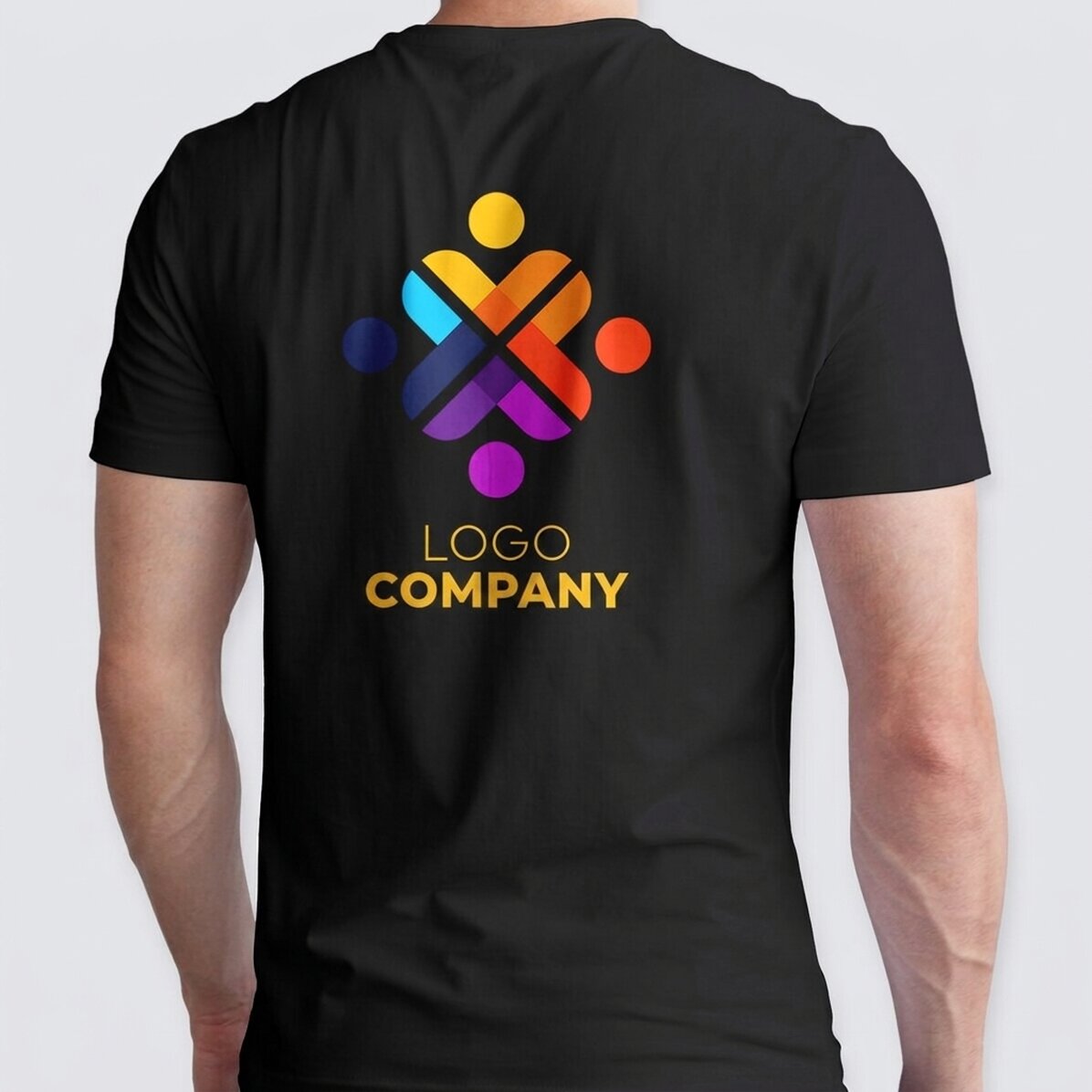 Maglietta in cotone personalizzata con logo sul retro