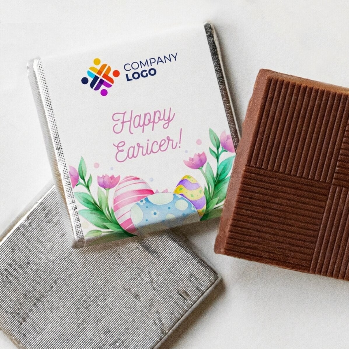Mini cioccolatino personalizzato con logo e messaggio - Buona Pasqua!