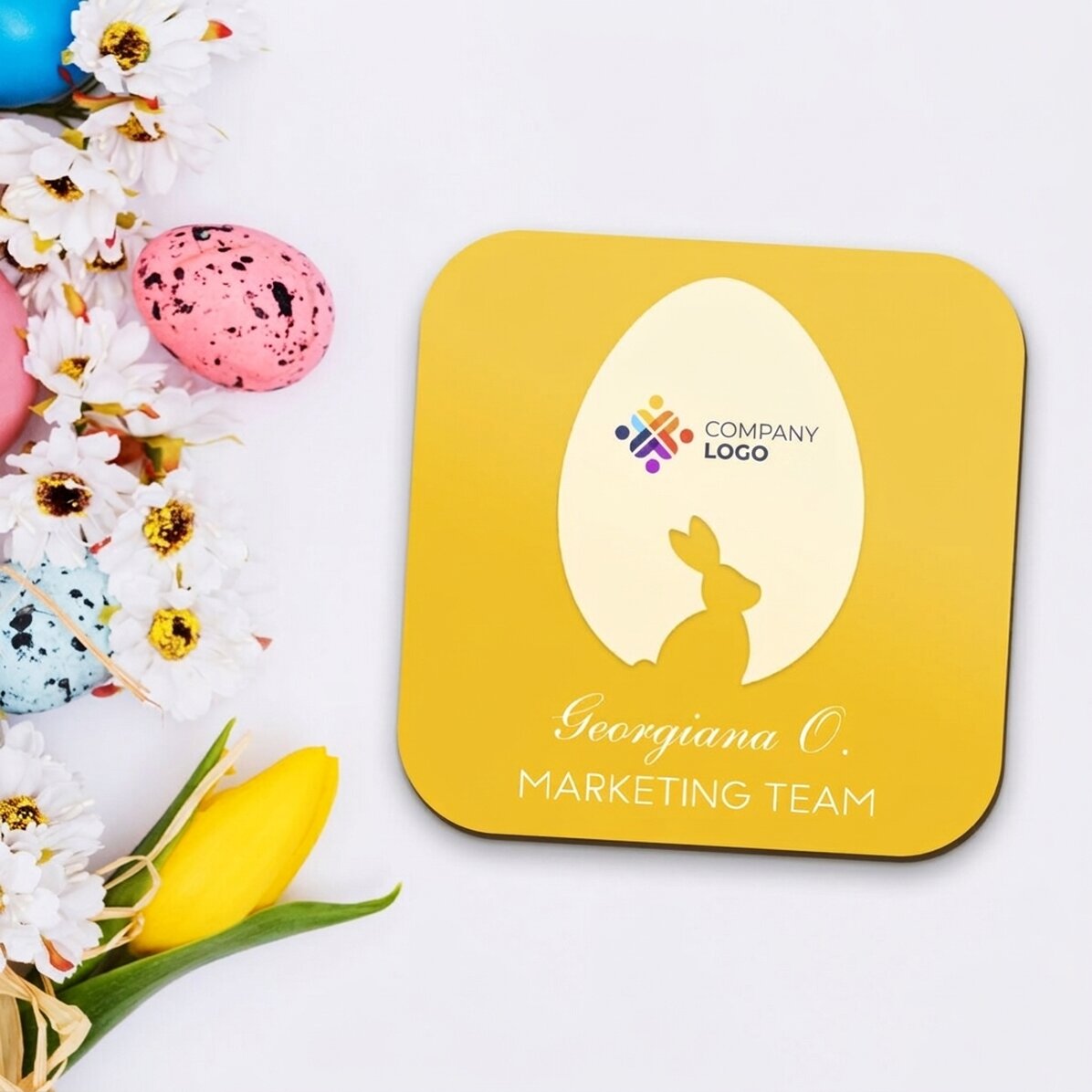 Sottobicchiere personalizzato con logo e nome - Pasqua
