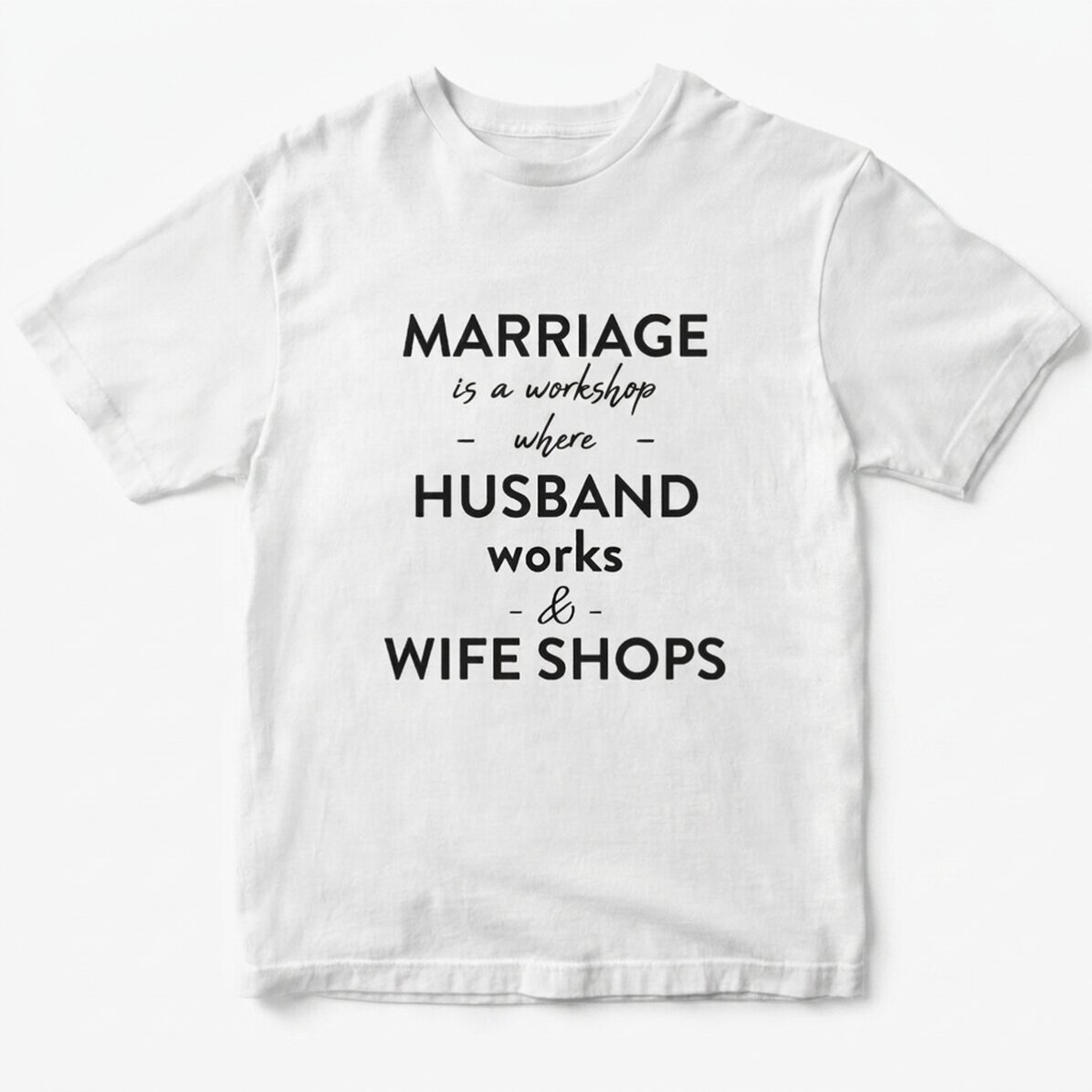 Maglietta in cotone personalizzata con una frase sul matrimonio