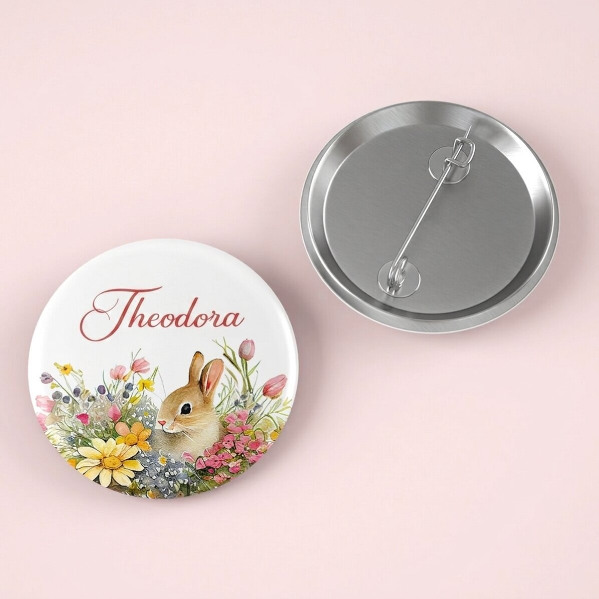 Spilla personalizzata con nome - Coniglietto di Pasqua