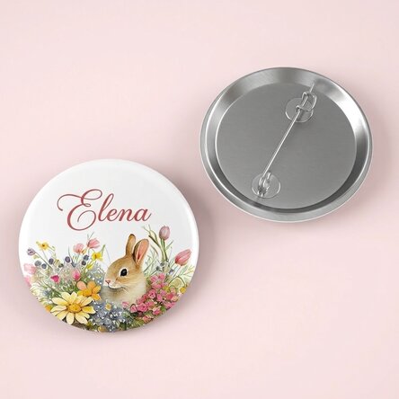Spilla personalizzata con nome - Coniglietto di Pasqua