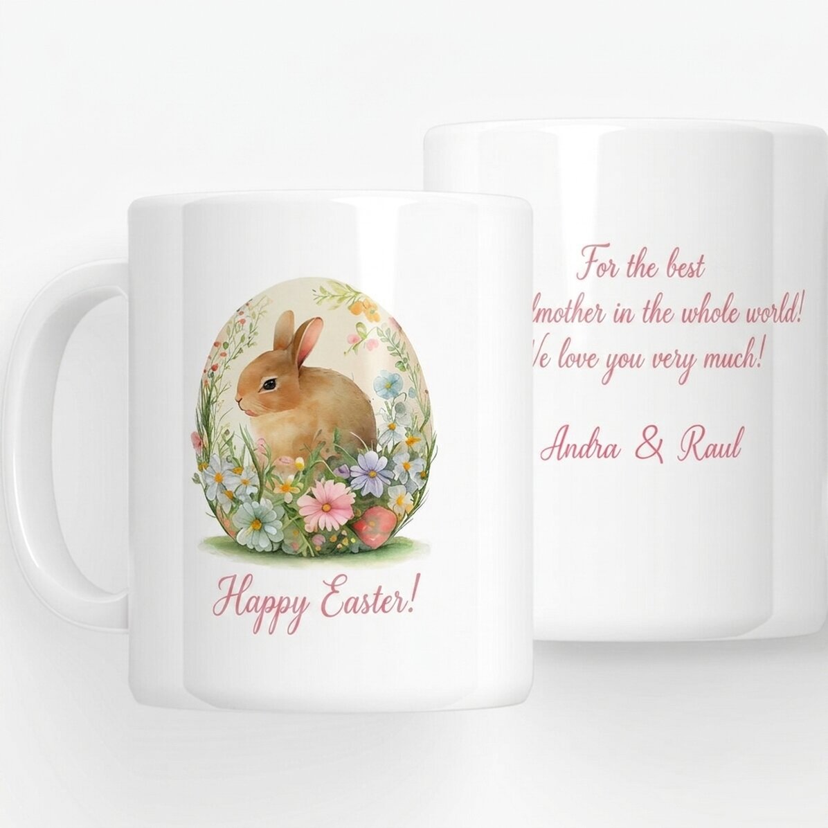 Tazza personalizzata con messaggio - Coniglietto di Pasqua
