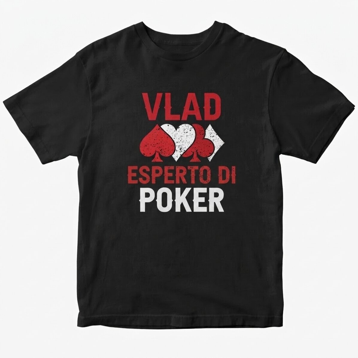 Maglietta in cotone personalizzata con scritta - Esperto di poker