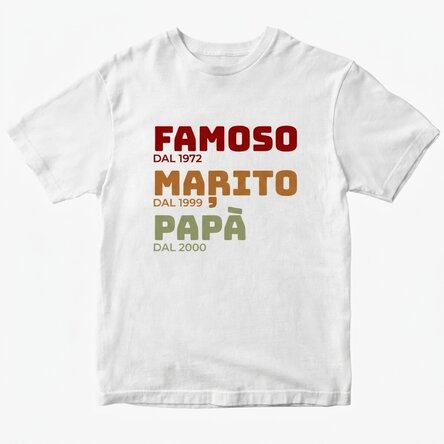 Maglietta in cotone personalizzata con scritta - La storia di mio padre