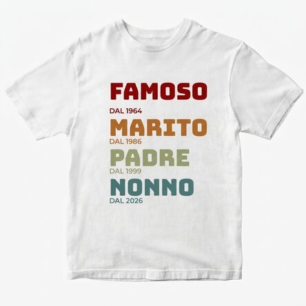 Maglietta in cotone personalizzata con scritta - La storia del nonno