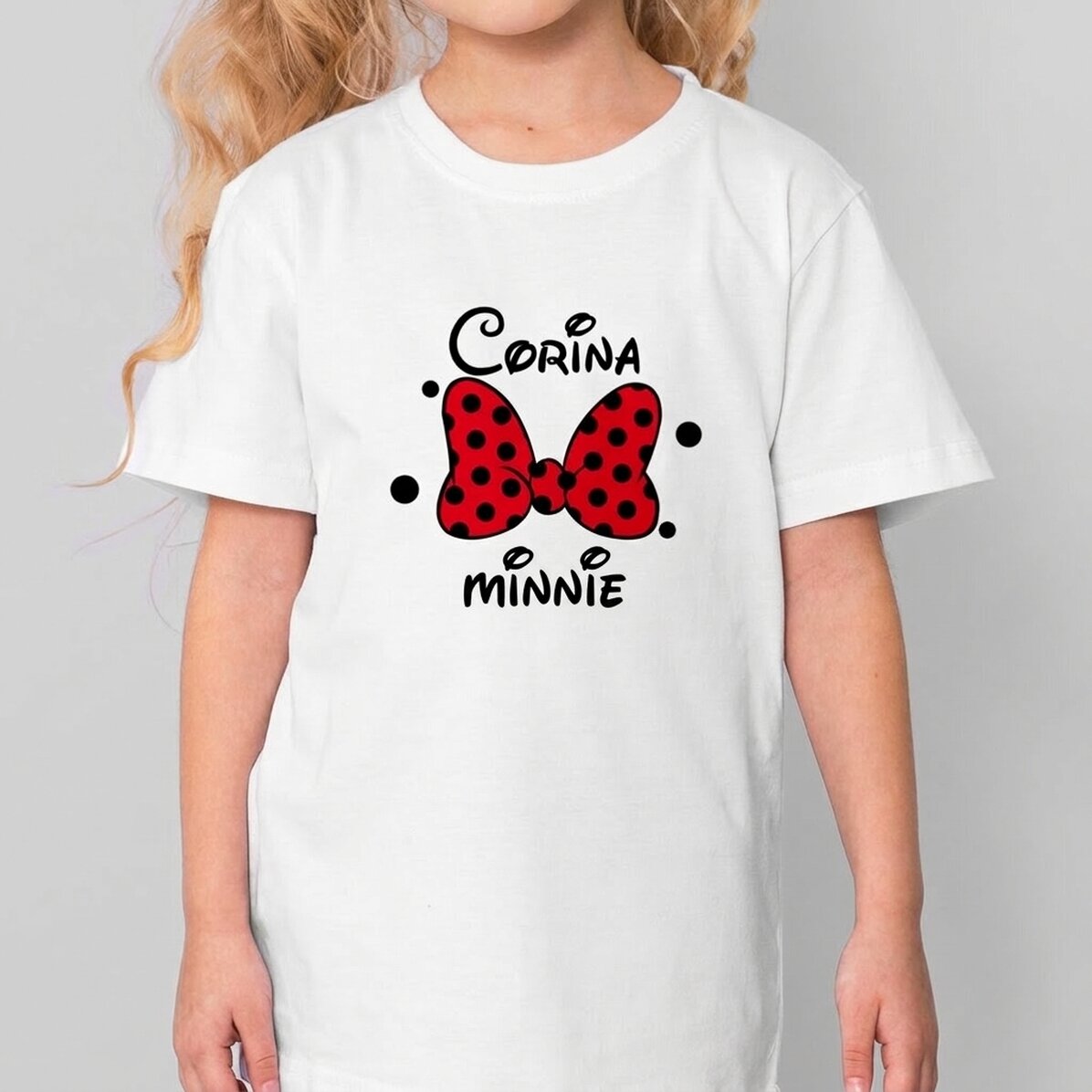 Maglietta in cotone per bambini personalizzata con scritta - Mini Mouse
