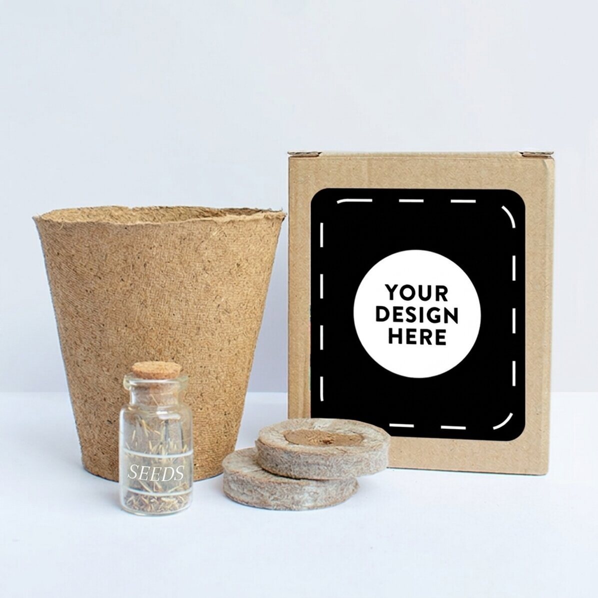Kit per piantare fiori in una scatolina personalizzata con la tua grafica