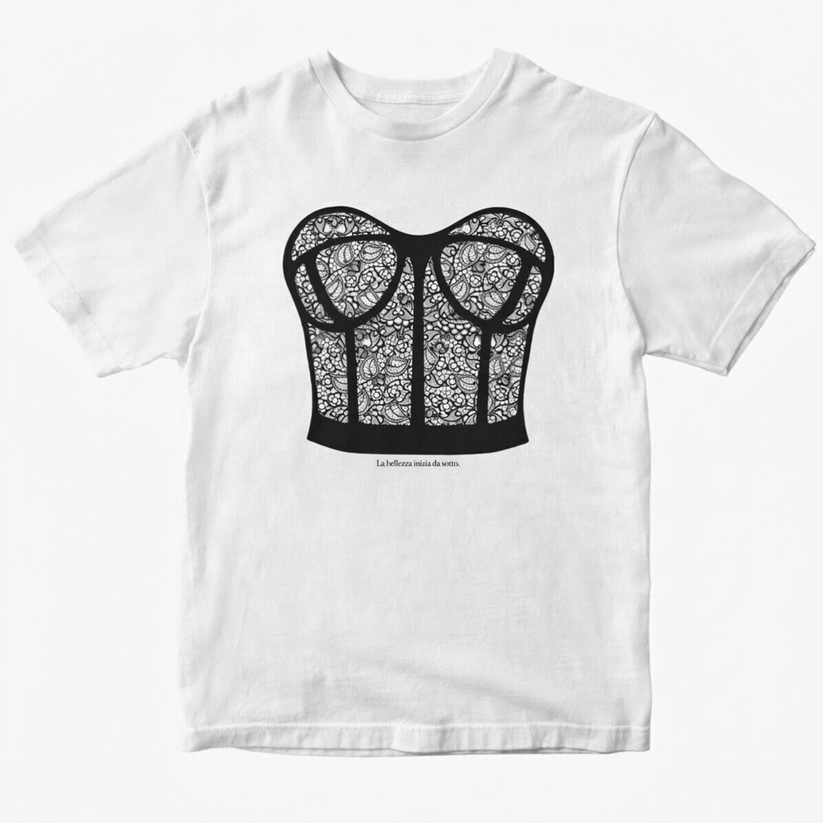 Maglietta in cotone personalizzata con scritta - Corset