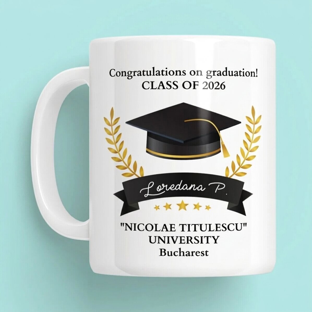 Tazza personalizzata con scritta - Auguri per la laurea