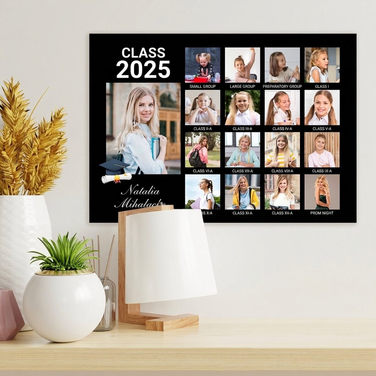 Poster personalizzato con 17 foto e testo - Laurea