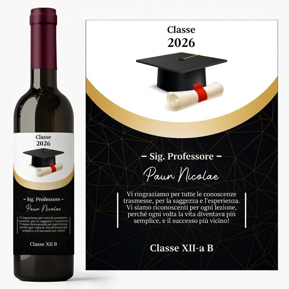 Vino personalizzato con un messaggio per l