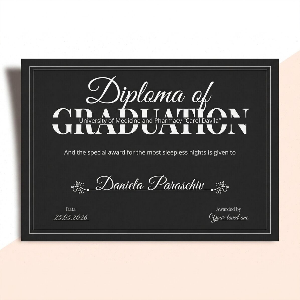 Diploma personalizzato con testo - Diploma di laurea