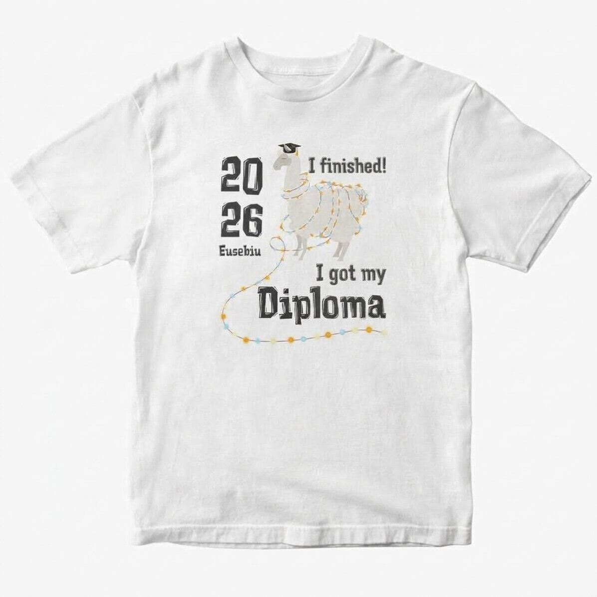 Maglietta in cotone personalizzata con scritta - Diplama