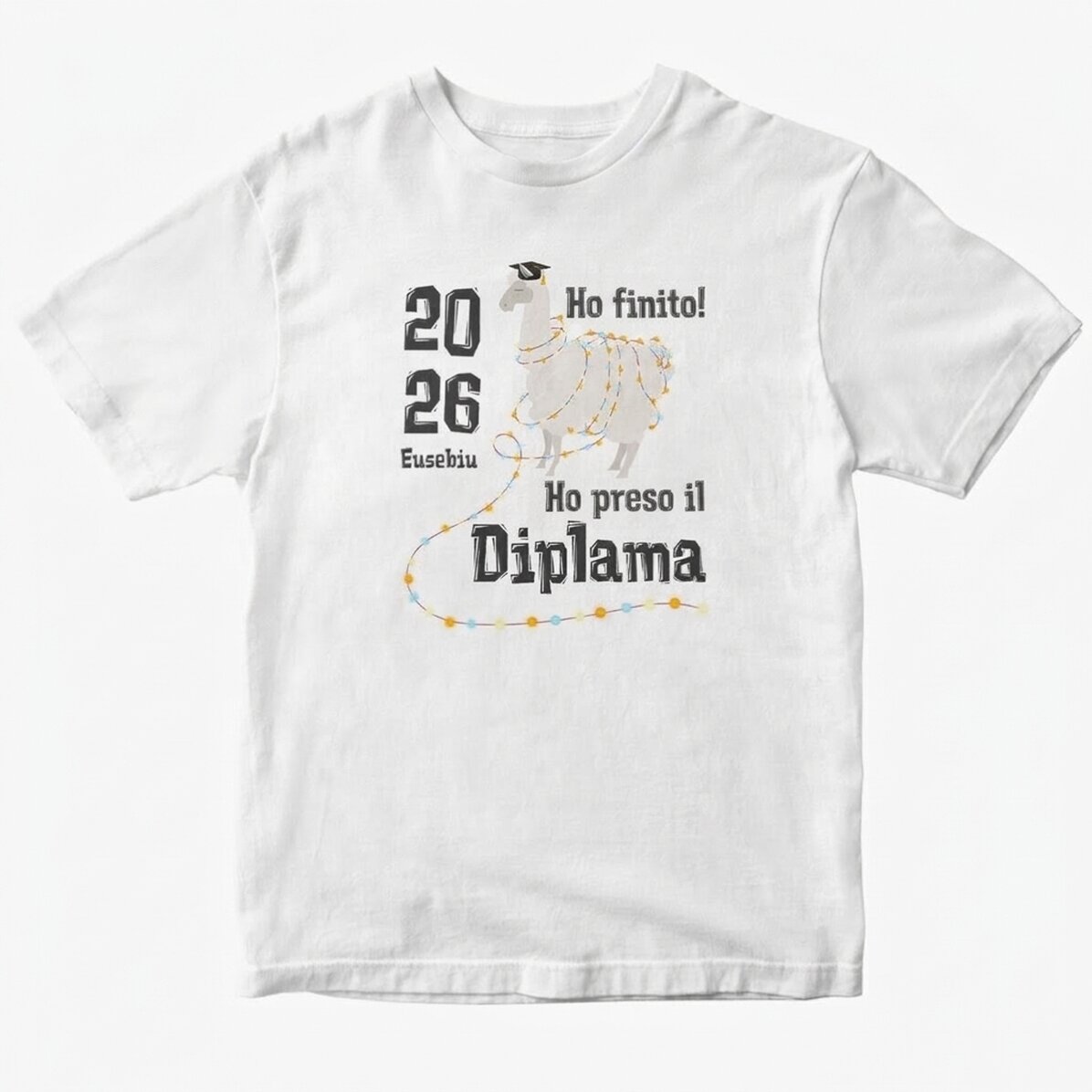 Maglietta in cotone personalizzata con scritta - Diplama