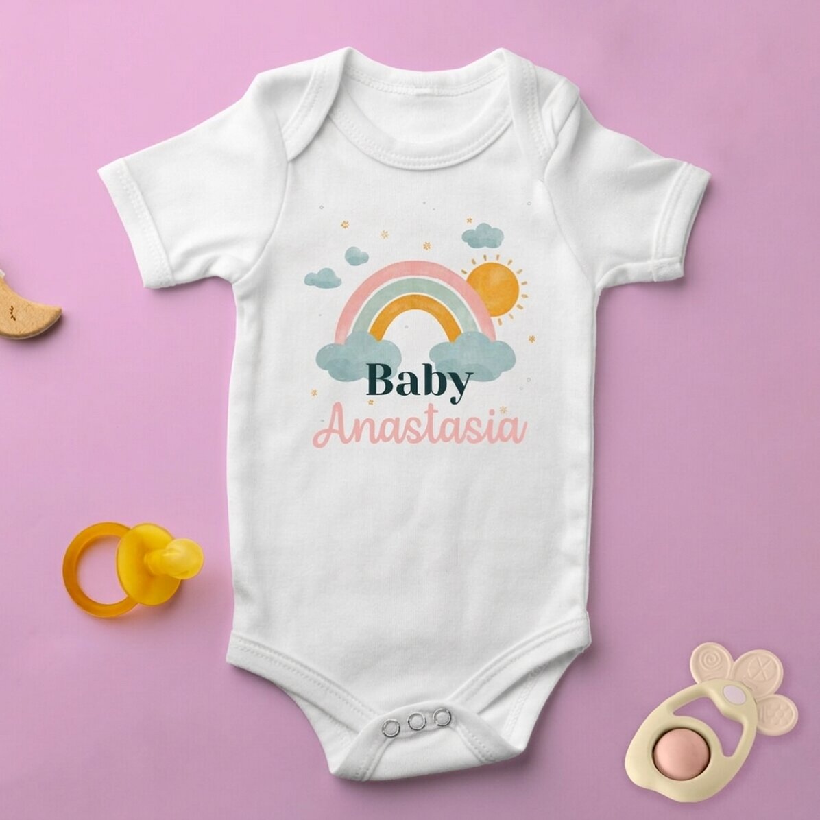 Body per bambini personalizzato con nome - Arcobaleno