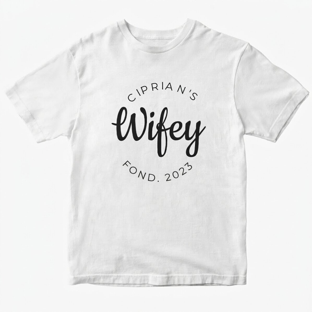 Maglietta in cotone personalizzata con scritta - Hubby & Wifey