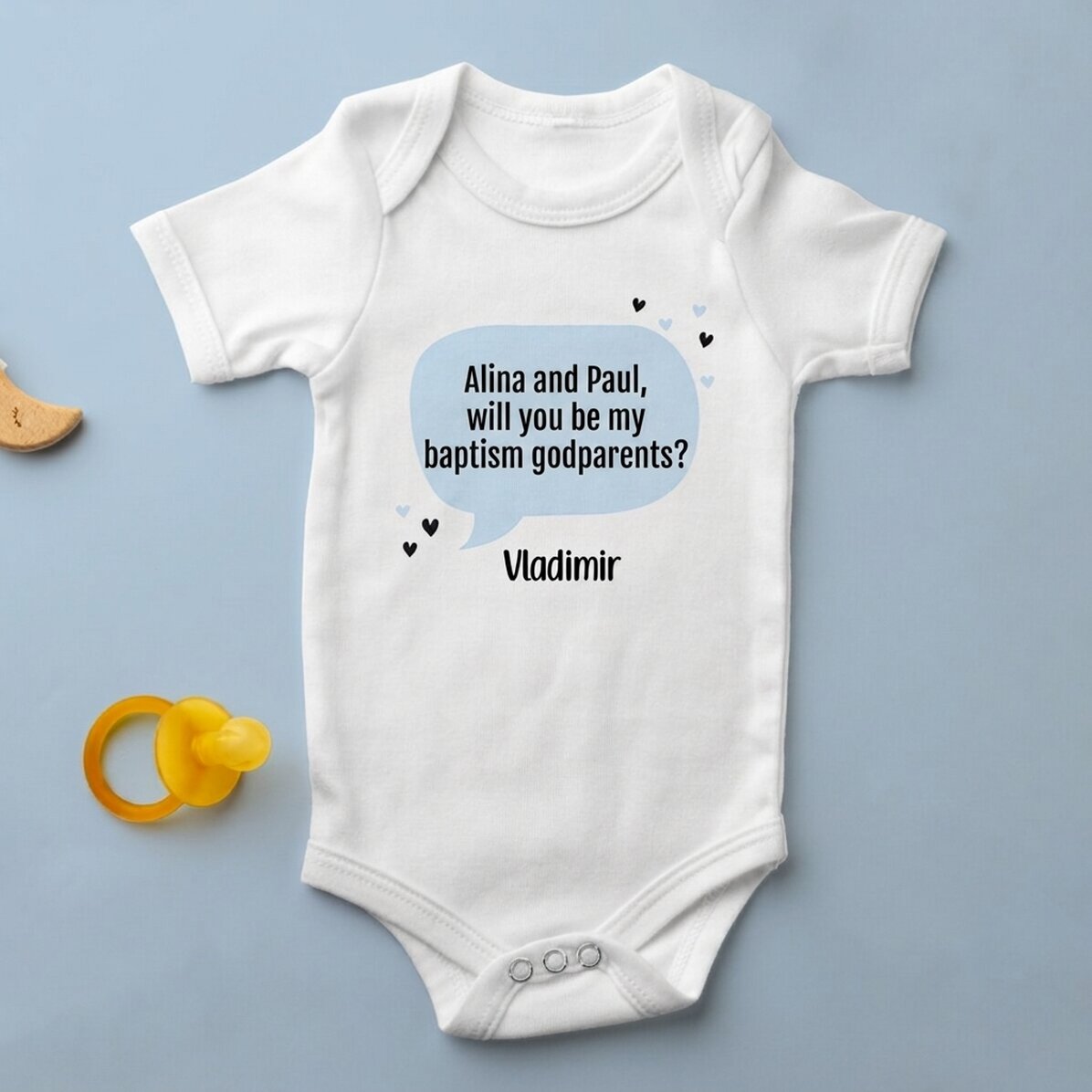 Body per bambini personalizzato con messaggio - Richiesta di padrinato