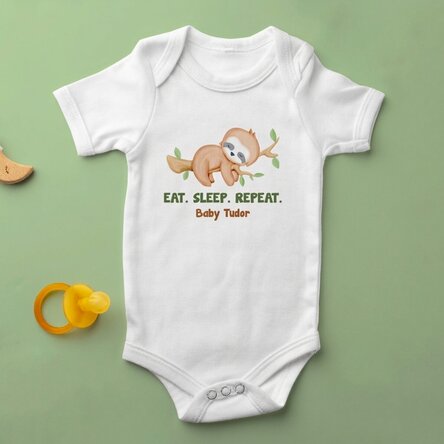 Body per bambini personalizzato con messaggio - Eat. Sleep. Repeat