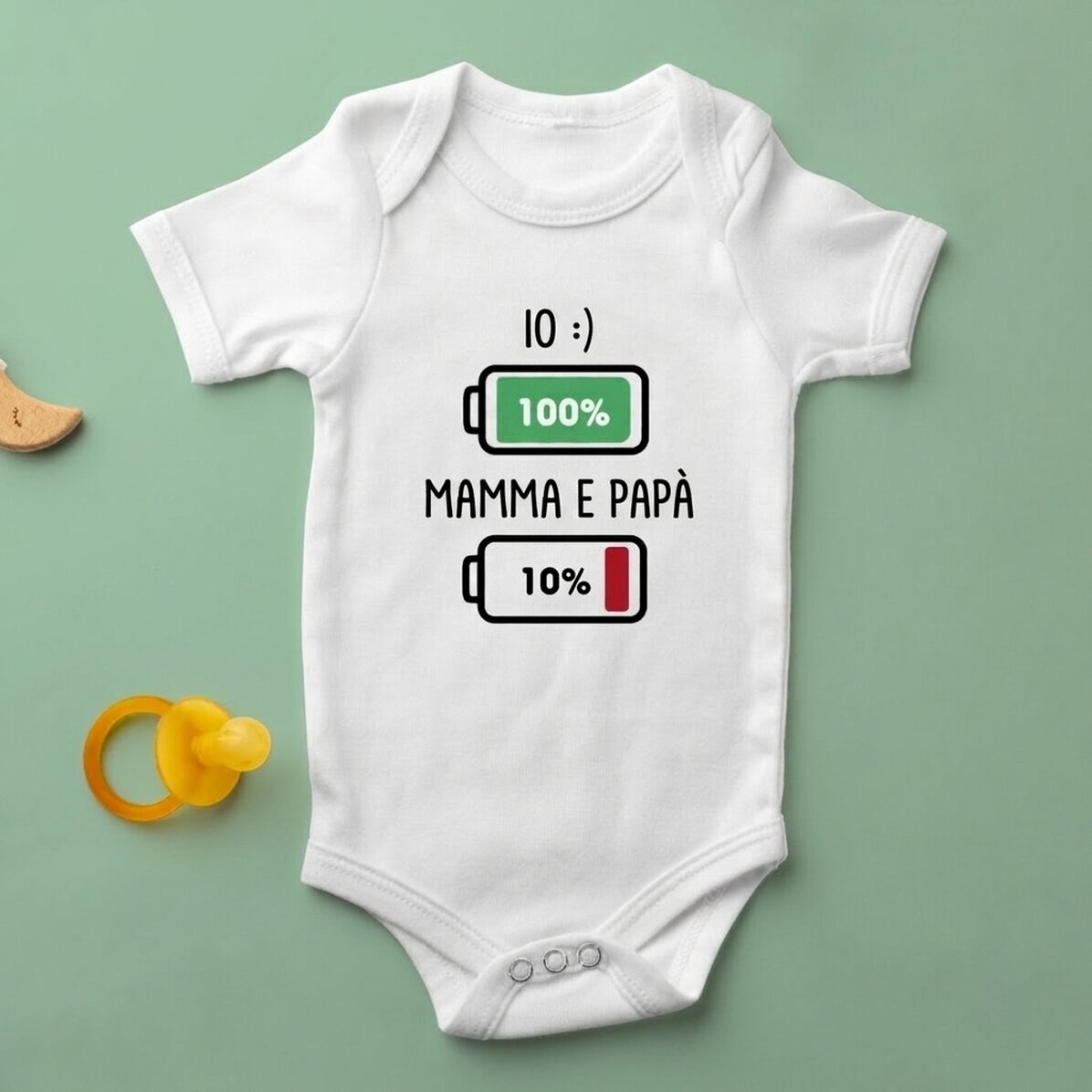 Body per bambini personalizzato con messaggio - Batteria