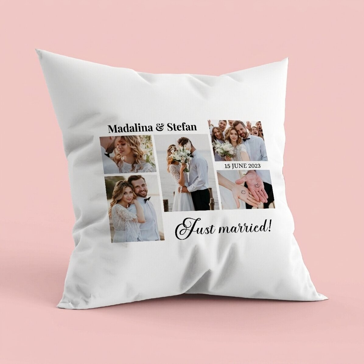 Cuscino personalizzato con 5 foto e testo - Memories