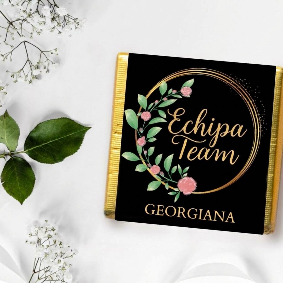 Mini cioccolatino personalizzato con messaggio - Floral