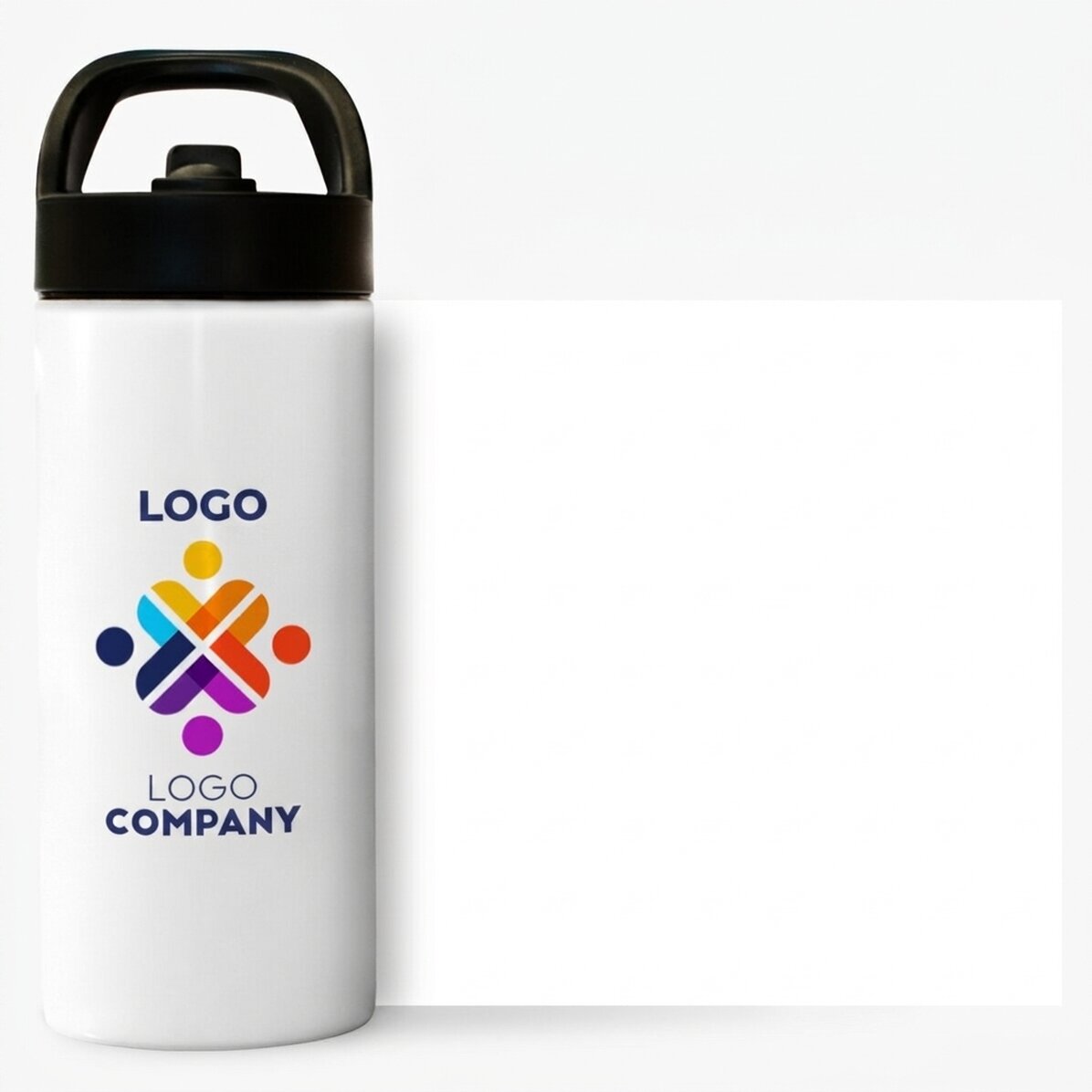 Thermos con manico e cannuccia personalizzato con logo
