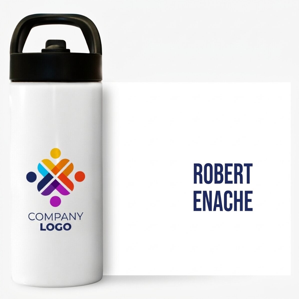Tazza termica con manico e cannuccia personalizzata con logo e nome
