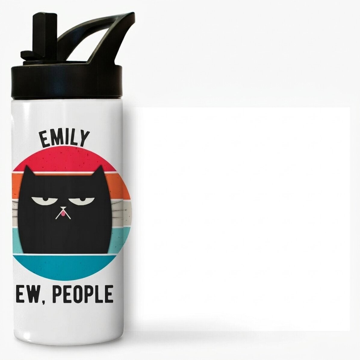 Tazza termica con manico e cannuccia personalizzata con nome - Ew, people