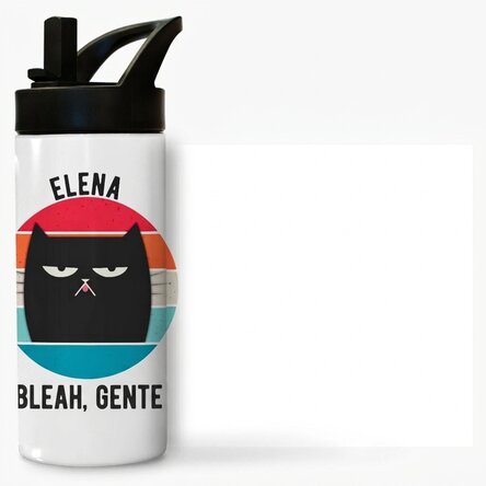 Tazza termica con manico e cannuccia personalizzata con nome - Ew, people