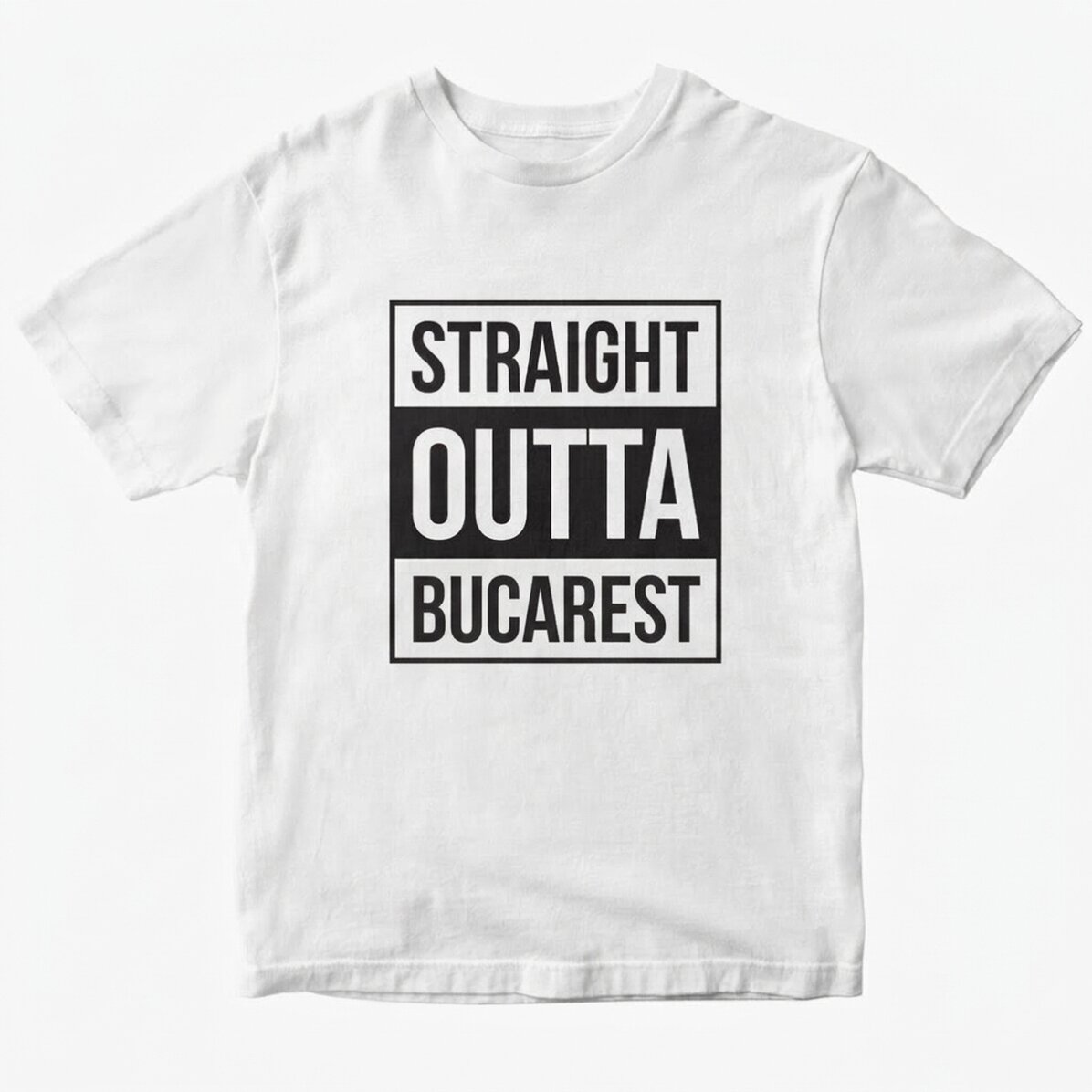 Maglietta in cotone personalizzata con scritta - Straight outta