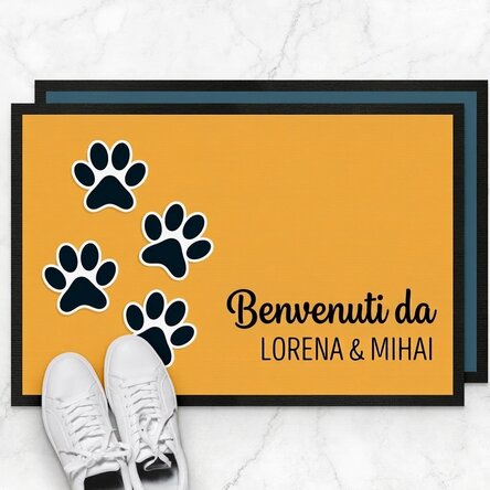 Tappetino d'ingresso personalizzato con scritta - Paws
