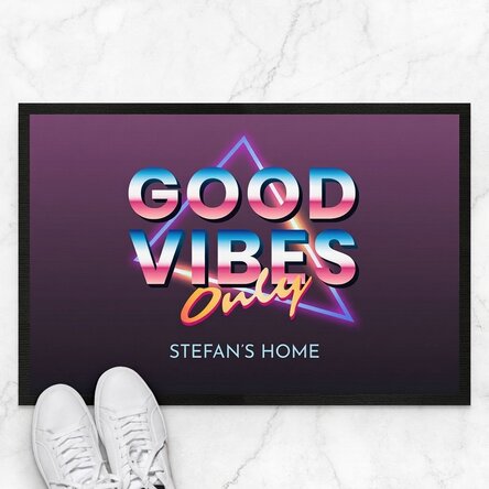 Personalised entrance mat with text - Good vibes only