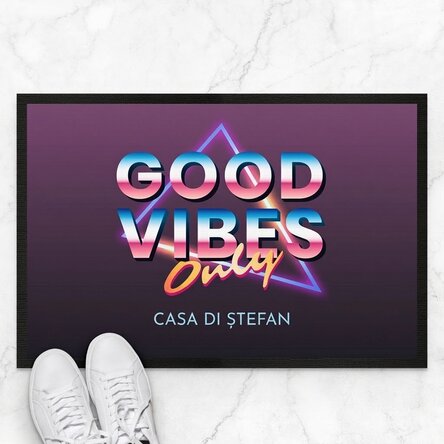 Tappetino d'ingresso personalizzato con scritta - Good vibes only