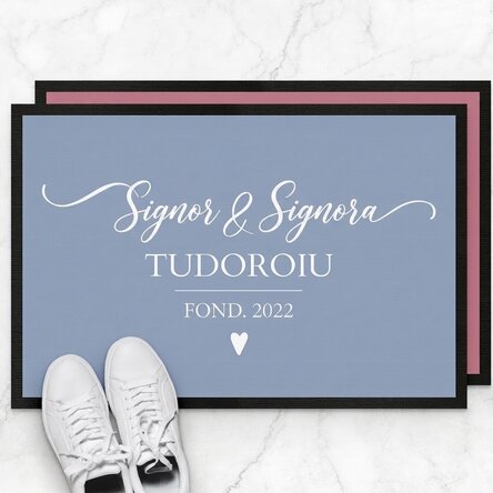 Tappetino d'ingresso personalizzato con scritta - Mr and mrs