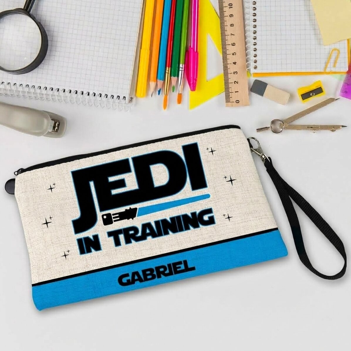 Borsetta per accessori personalizzata con nome - Jedi in addestramento