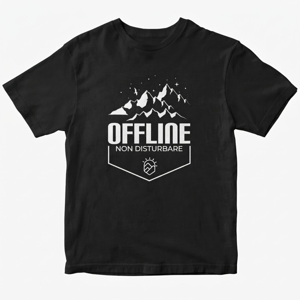 Maglietta in cotone personalizzata con scritta - Offline