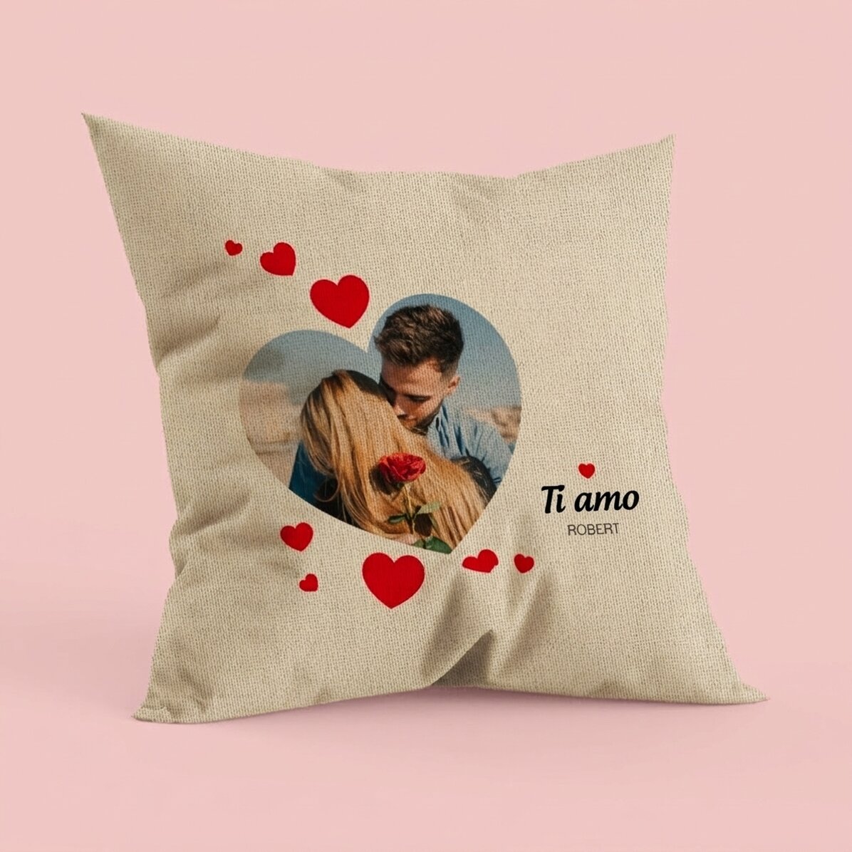 Cuscino personalizzato con una foto - P.S. I love you - In
