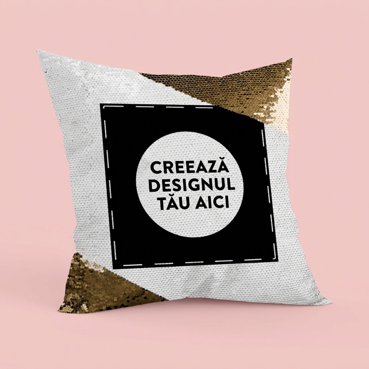 Cuscino personalizzato con la tua grafica - Paillettes dorate