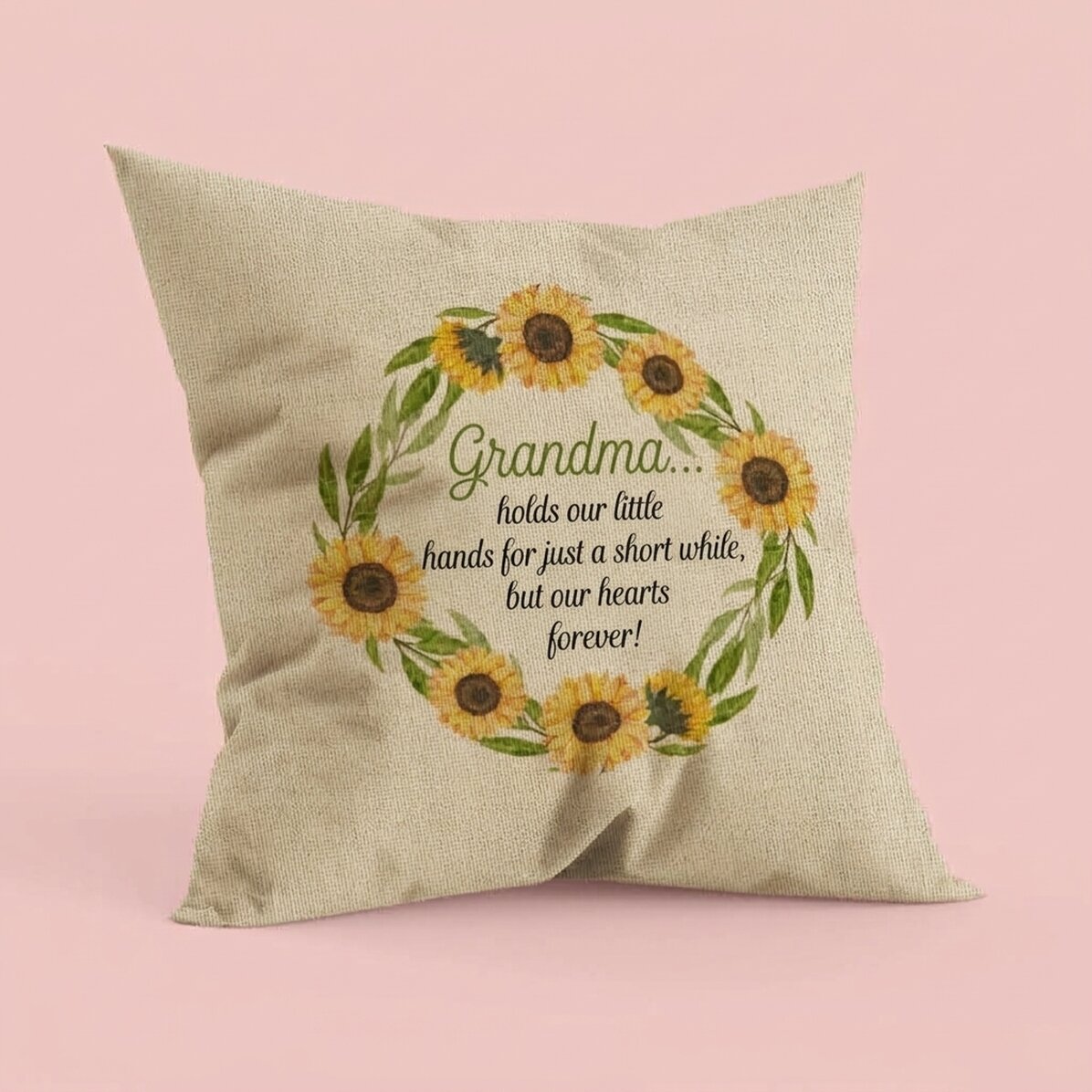 Cuscino personalizzato con messaggio per la nonna - In