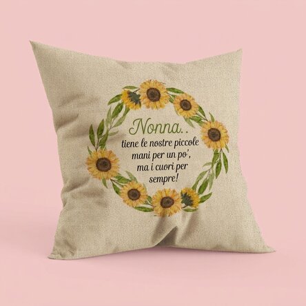 Cuscino personalizzato con messaggio per la nonna - In