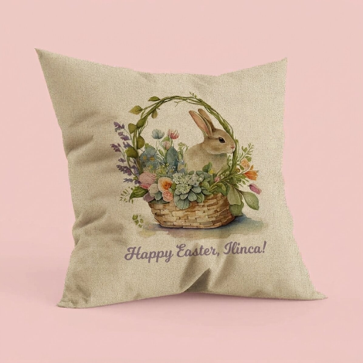Cuscino personalizzato con scritta - Buona Pasqua - In