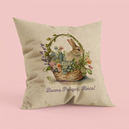 Cuscino personalizzato con scritta - Buona Pasqua - In