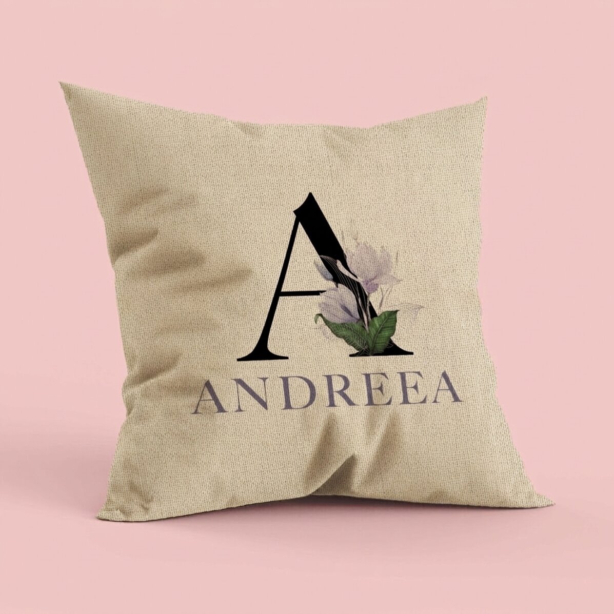 Cuscino personalizzato con iniziale e nome - In