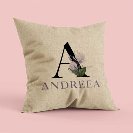 Cuscino personalizzato con iniziale e nome - In