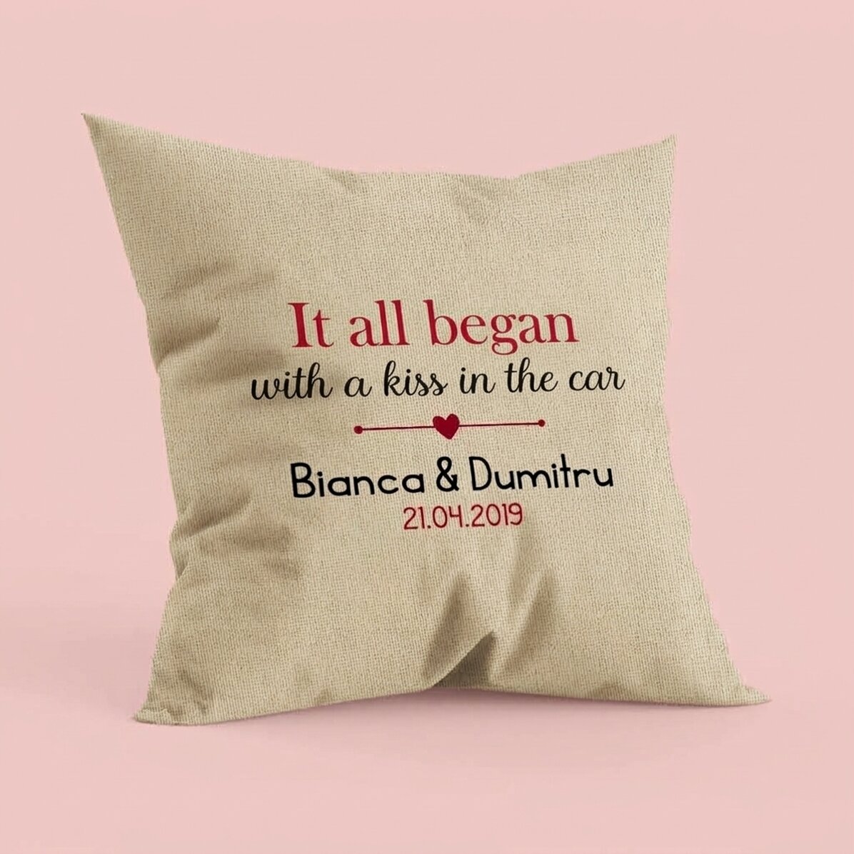 Cuscino personalizzato con scritta - Where it all began - In