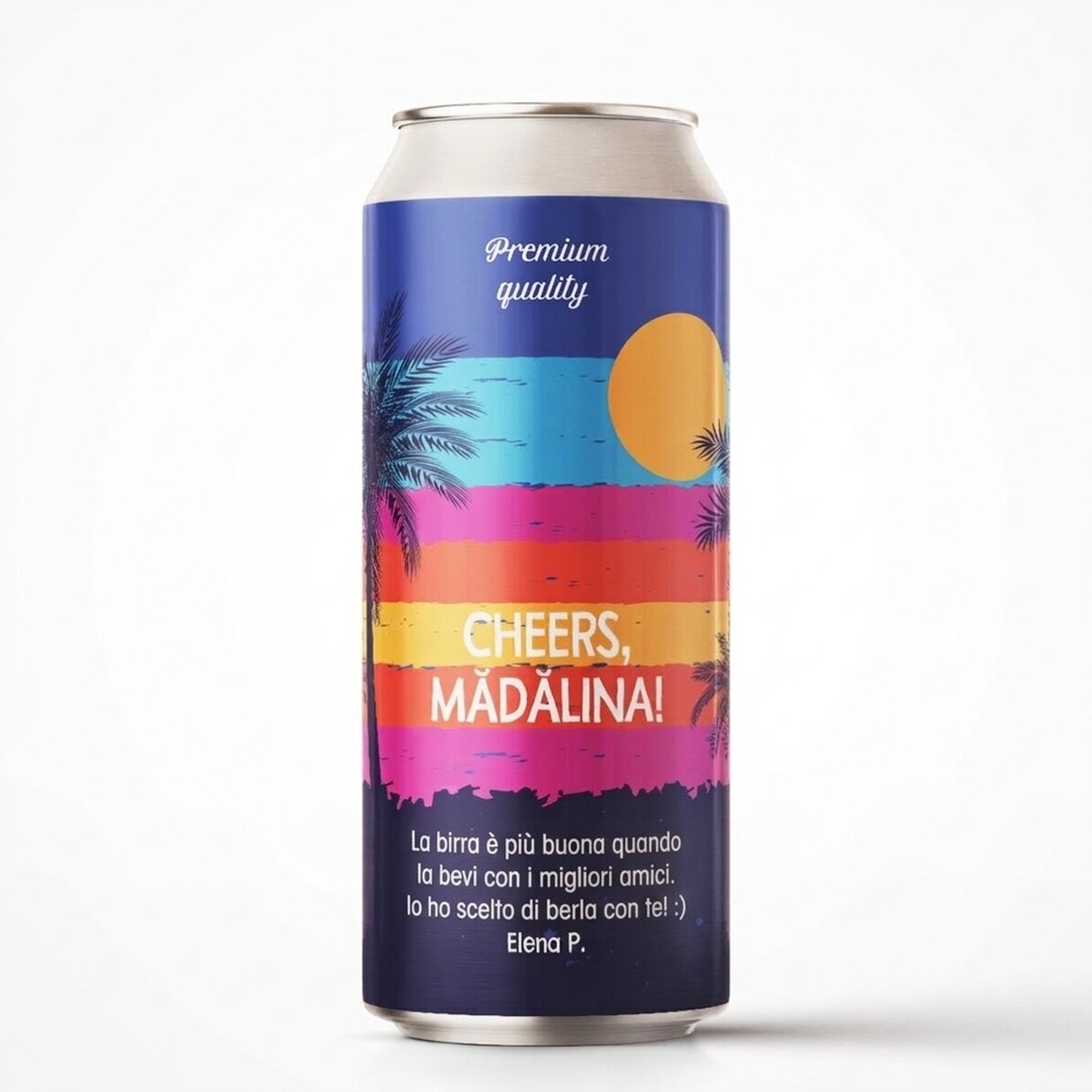 Birra in lattina personalizzata con scritta - summer vibes