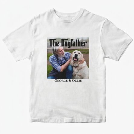 Maglietta in cotone personalizzata con testo e foto - The Dogfather
